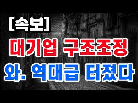 대기업 구조조정 + 와. 역대급 또 터졌다 !!