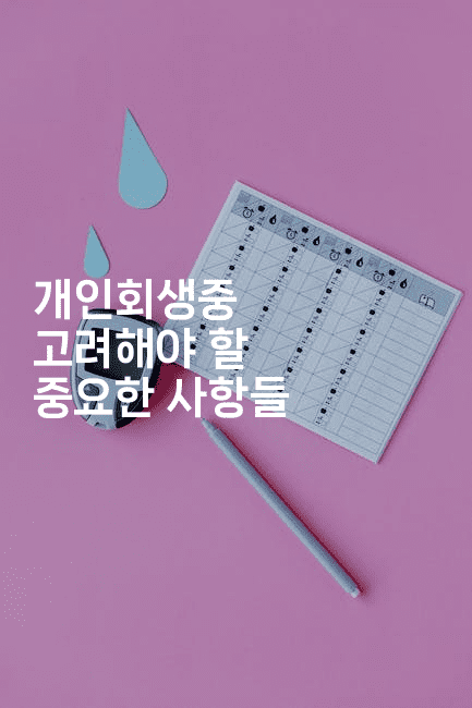 개인회생중 고려해야 할 중요한 사항들-어려우니