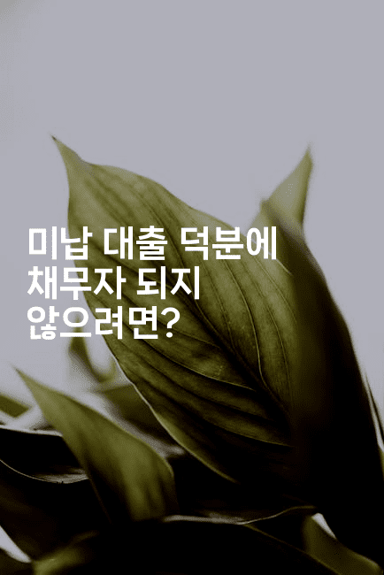 미납 대출 덕분에 채무자 되지 않으려면?-어려우니